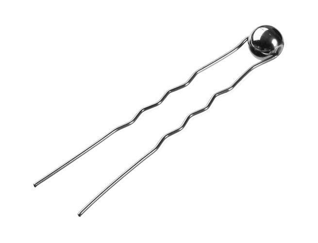 Kokówka srebrna z perełką (karbowana) 6,5 cm - 1 szt.